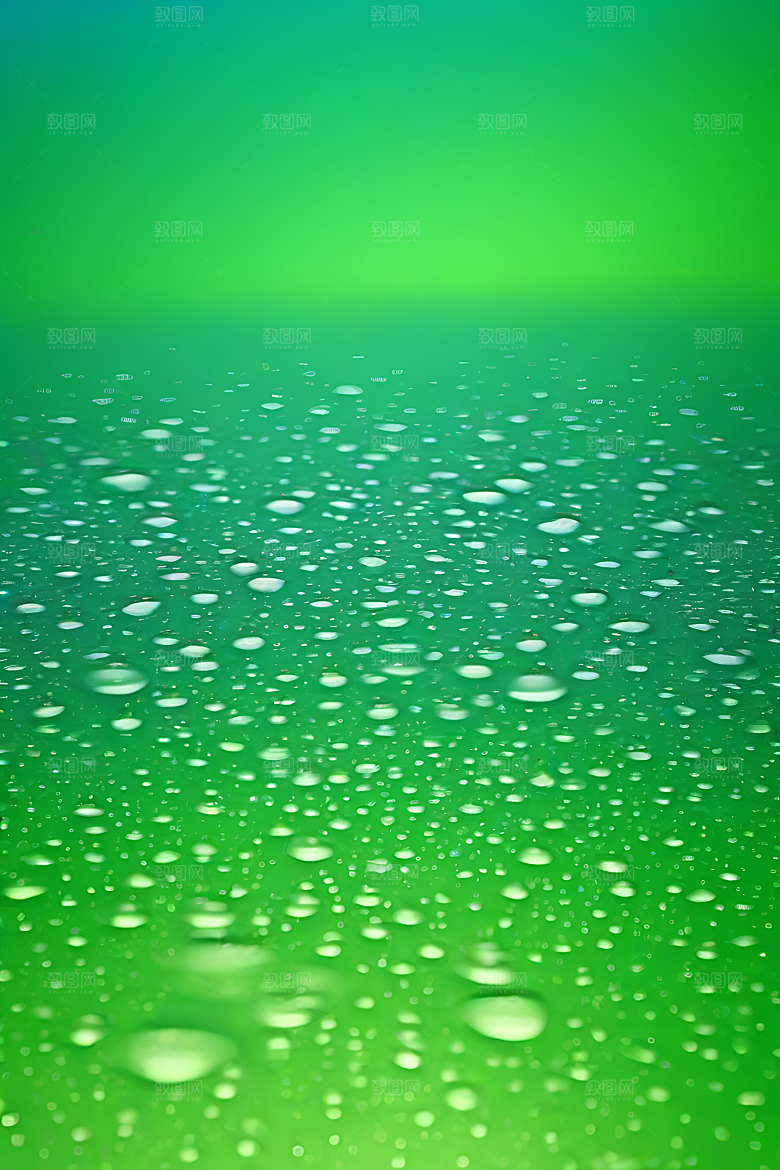 水面水滴照片与蓝天绿水数字背景