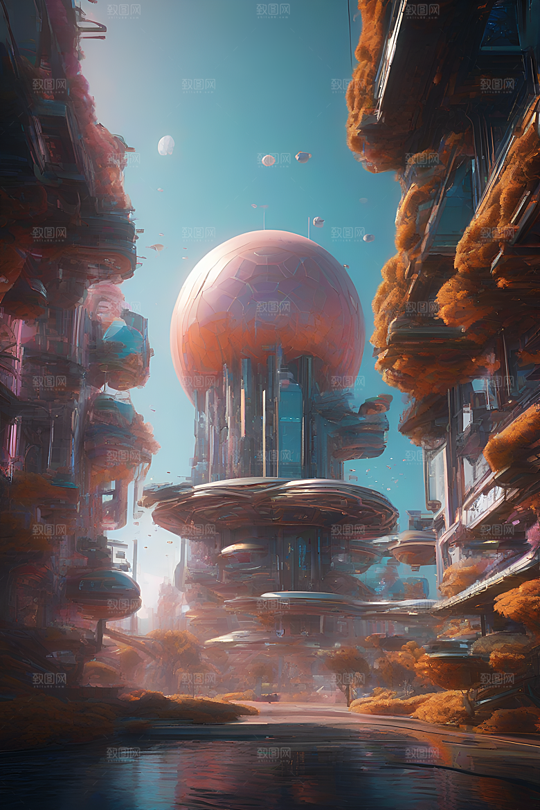 细节精致的3D渲染场景插图