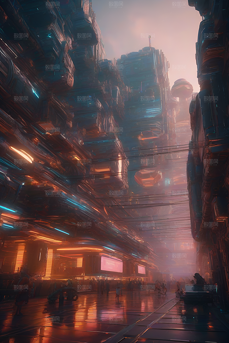 细节精致的3D渲染场景插图