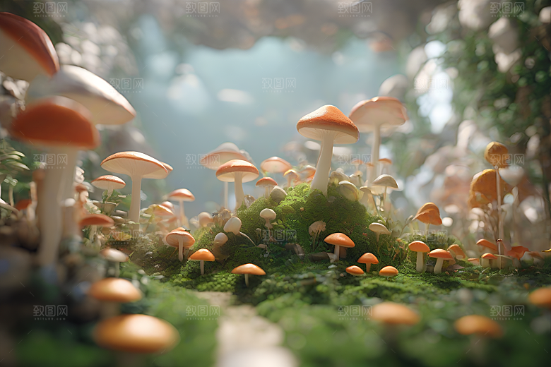 Filip Hodas的蘑菇渲染艺术作品