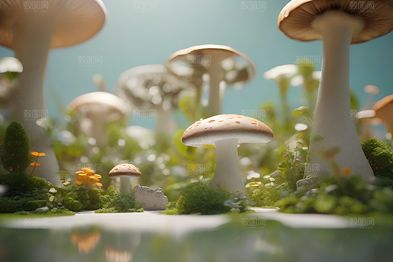 Filip Hodas的蘑菇渲染艺术作品