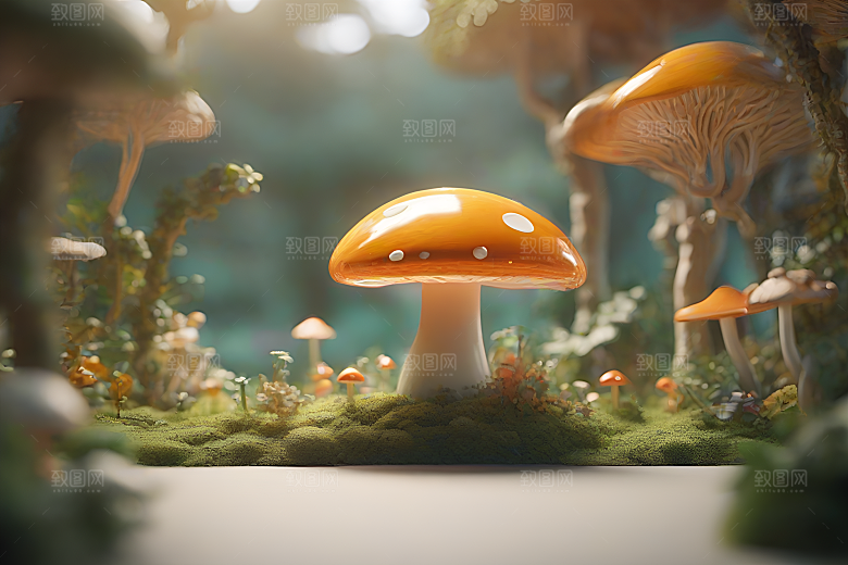 Filip Hodas的蘑菇渲染艺术作品