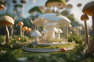 Filip Hodas的蘑菇渲染艺术作品