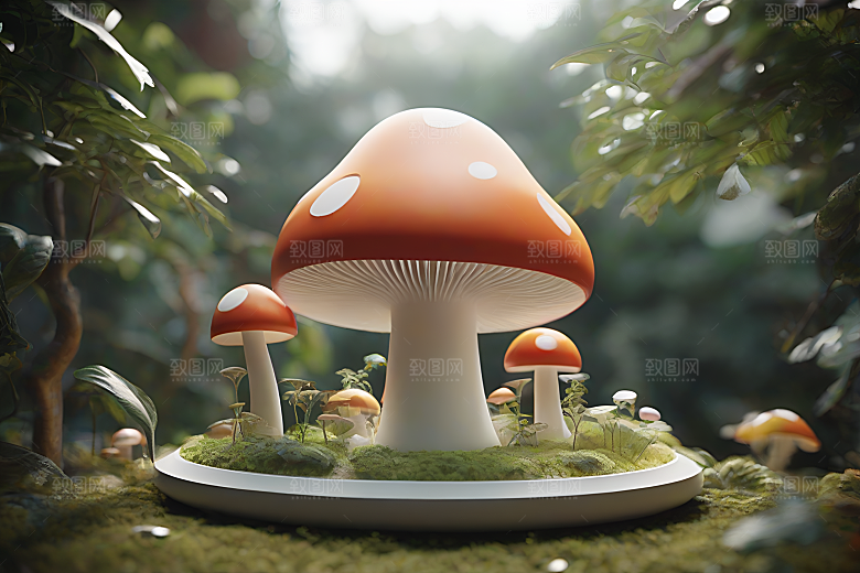 Filip Hodas的蘑菇渲染艺术作品