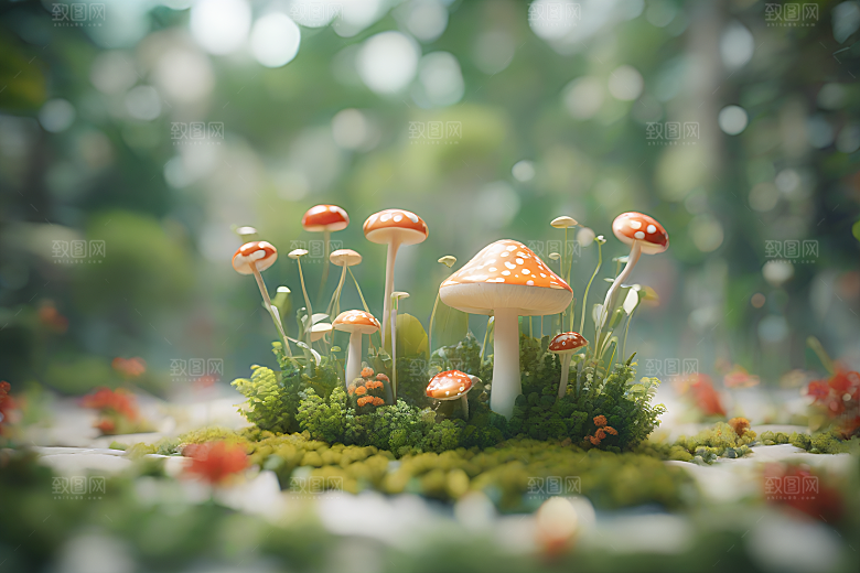 Filip Hodas的蘑菇渲染艺术作品