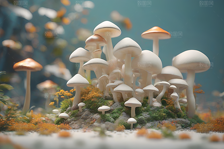 Filip Hodas的蘑菇渲染艺术作品