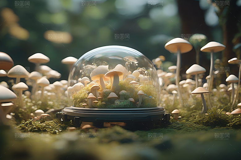 Filip Hodas的蘑菇渲染艺术作品