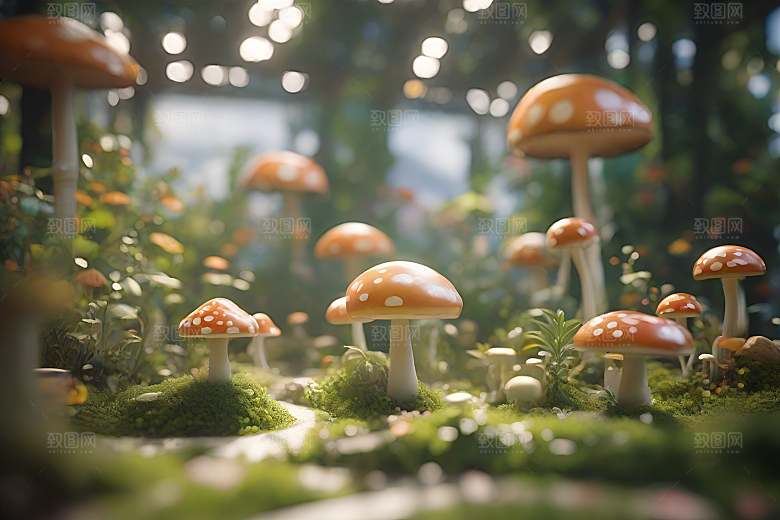 Filip Hodas的蘑菇渲染艺术作品