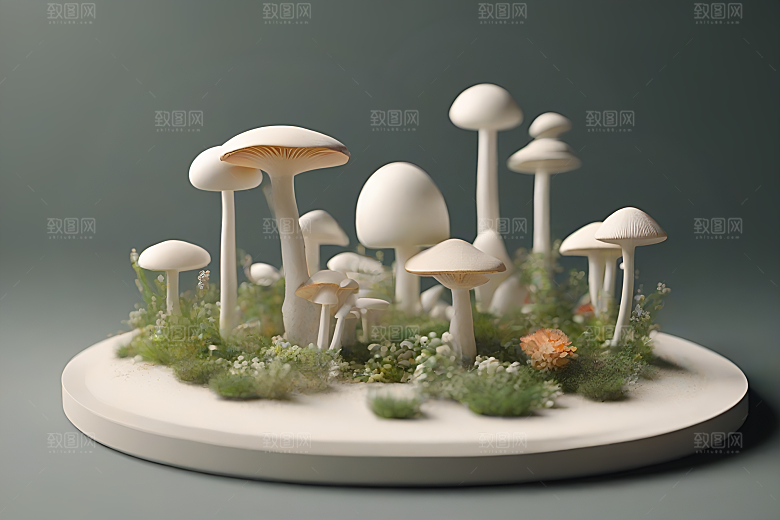 Filip Hodas的蘑菇渲染艺术作品