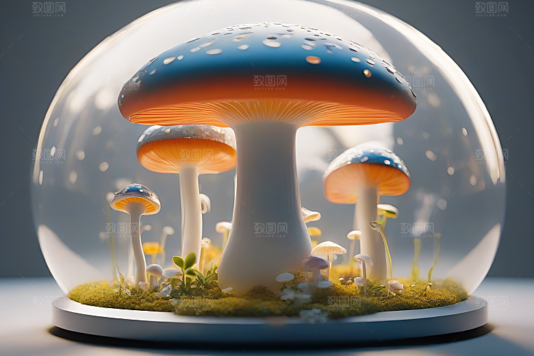 Filip Hodas的蘑菇渲染艺术作品
