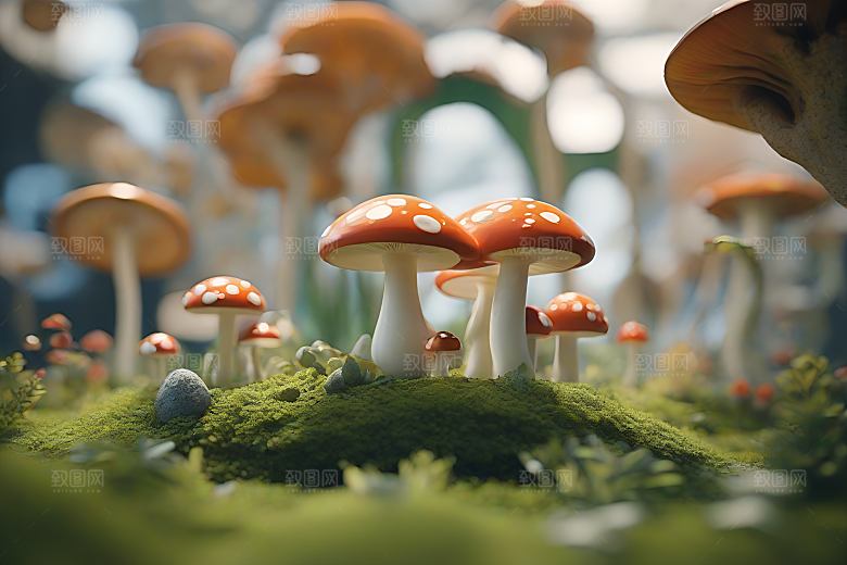 Filip Hodas的光线追踪蘑菇作品