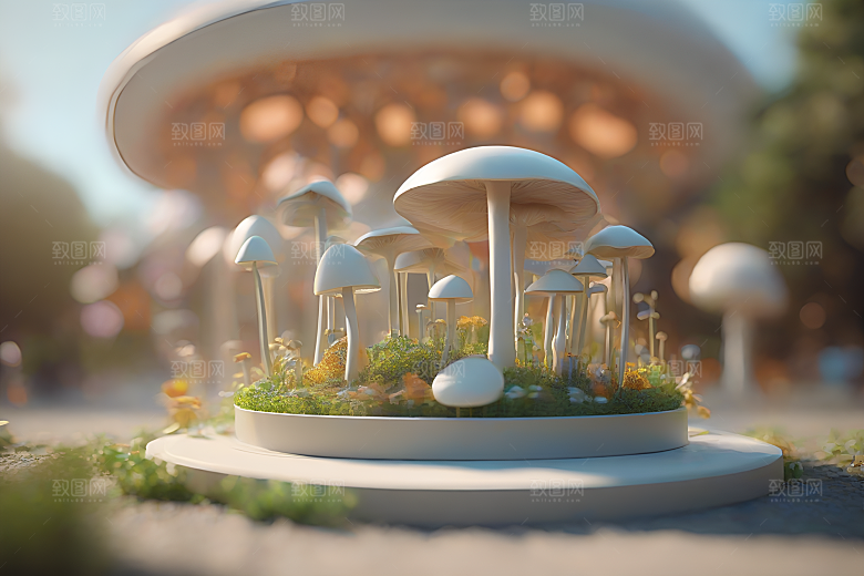 Filip Hodas的光线追踪蘑菇作品