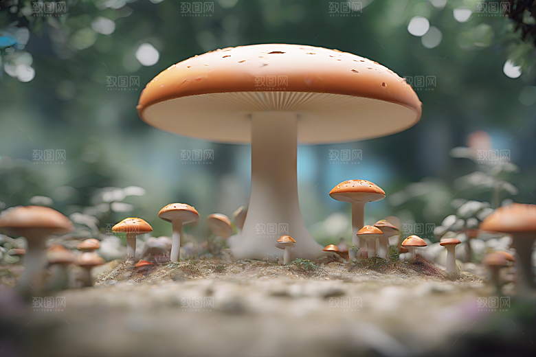 Filip Hodas的光线追踪蘑菇作品
