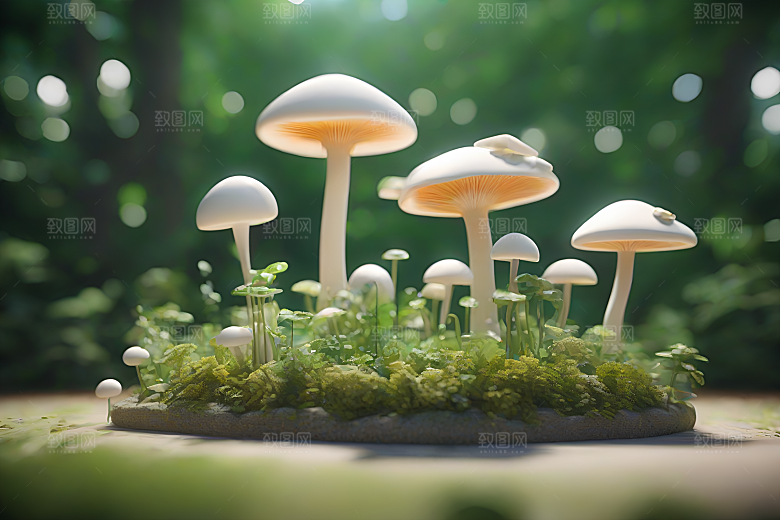 Filip Hodas的光线追踪蘑菇作品