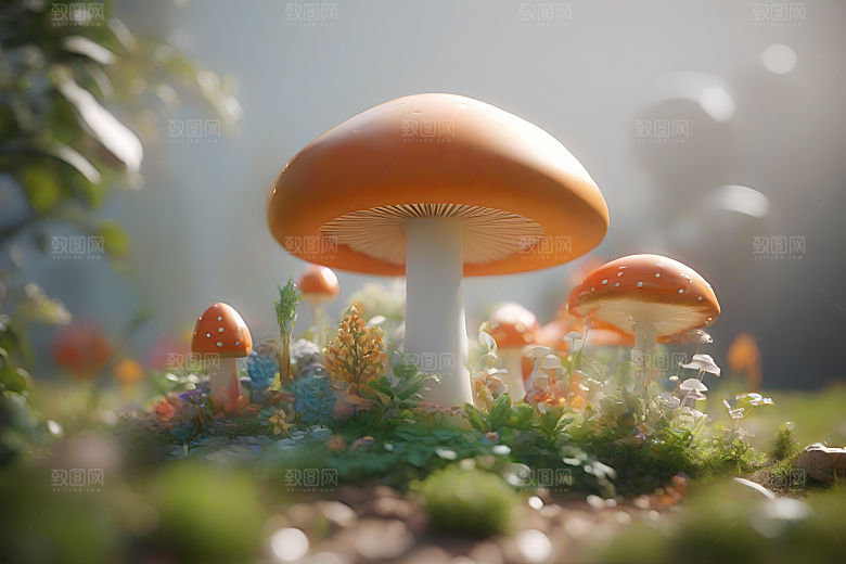 Filip Hodas的光线追踪蘑菇作品