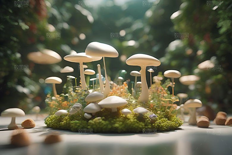 Filip Hodas的光线追踪蘑菇作品