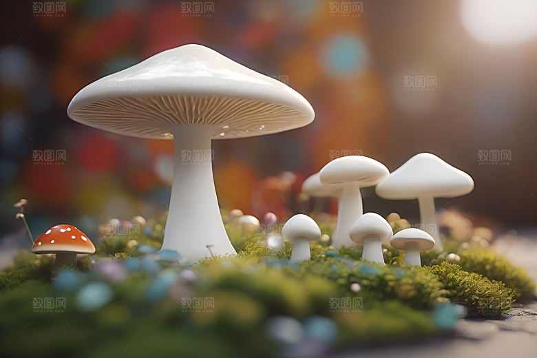 Filip Hodas的蘑菇3D渲染视角
