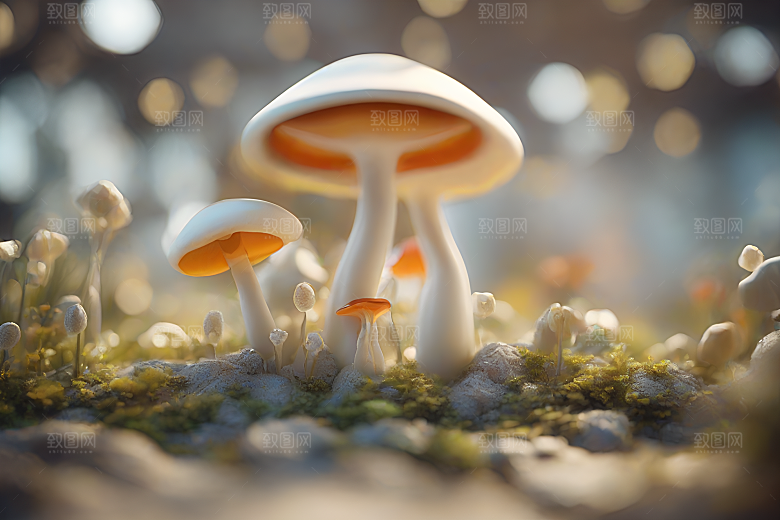 Filip Hodas的蘑菇3D渲染视角