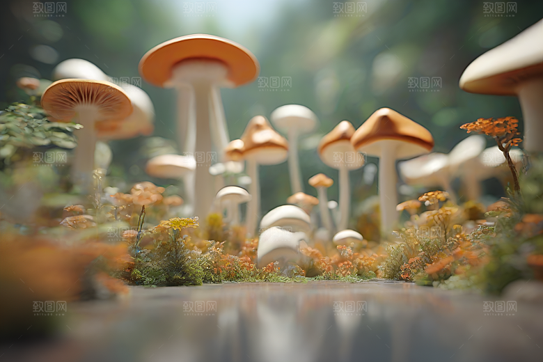 Filip Hodas的蘑菇3D渲染视角