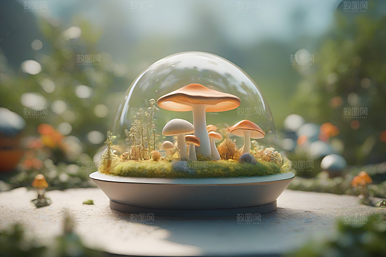 Filip Hodas的蘑菇3D渲染视角