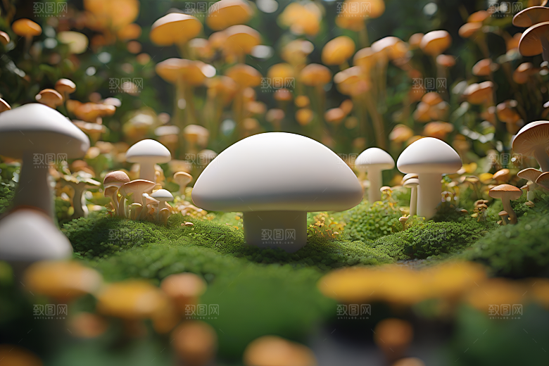 Filip Hodas的蘑菇3D渲染视角