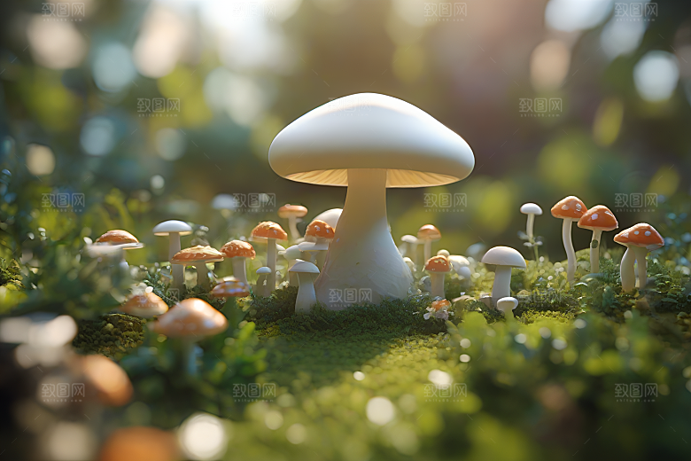 Filip Hodas的蘑菇3D渲染视角