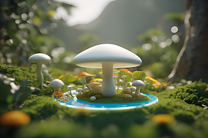 Filip Hodas的蘑菇3D渲染视角