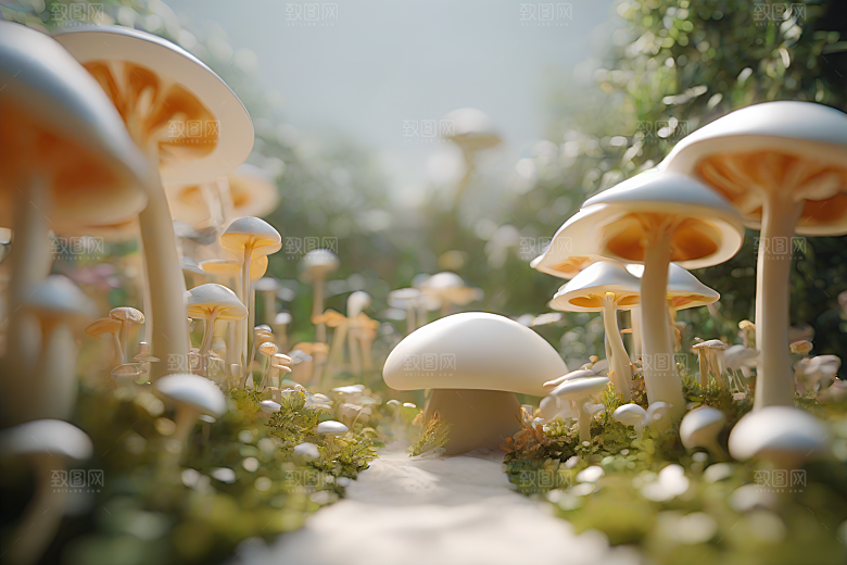 Filip Hodas的蘑菇3D渲染视角