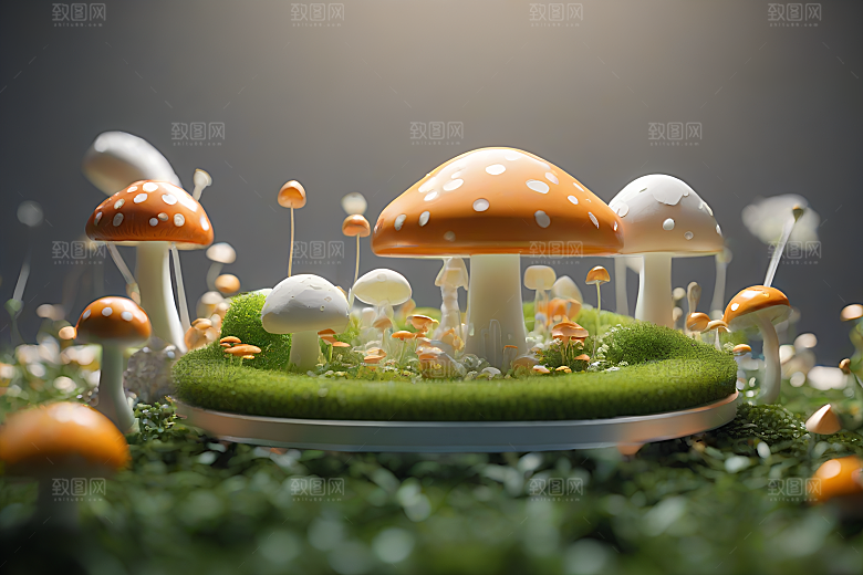 Filip Hodas的蘑菇3D渲染视角