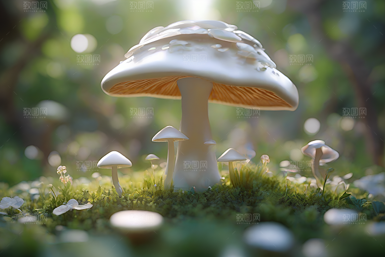 Filip Hodas的逼真蘑菇渲染作品