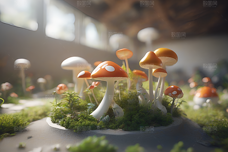 Filip Hodas的逼真蘑菇渲染作品