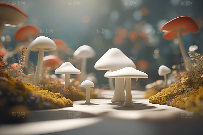 Filip Hodas的逼真蘑菇渲染作品