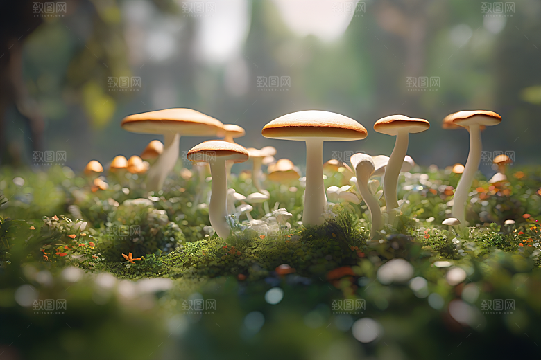 Filip Hodas的逼真蘑菇渲染作品