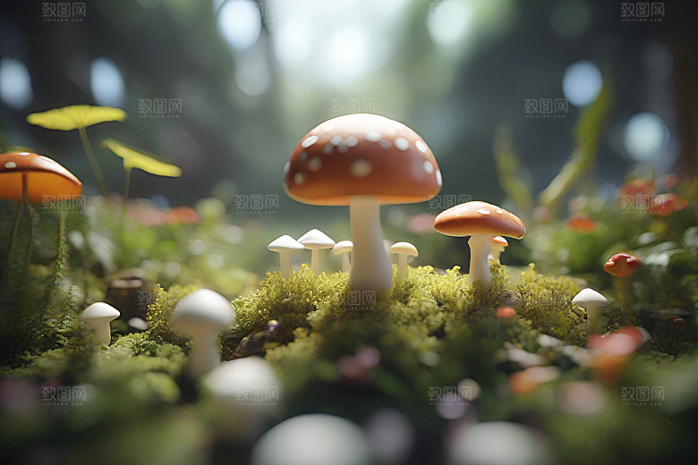 Filip Hodas的逼真蘑菇渲染作品