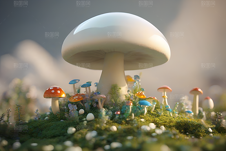 Filip Hodas的蘑菇渲染艺术