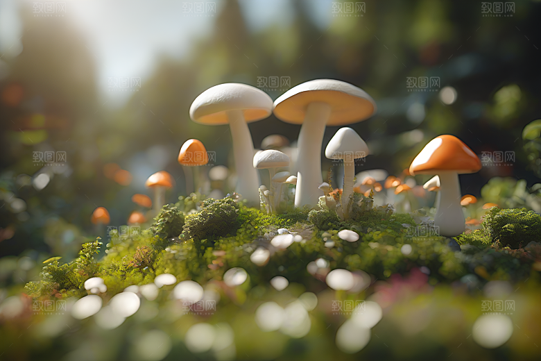 Filip Hodas的蘑菇3D渲染作品