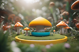 Filip Hodas的蘑菇3D渲染作品