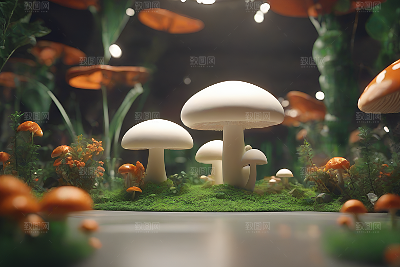 Filip Hodas的蘑菇3D渲染作品