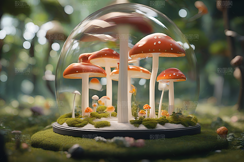 Filip Hodas的蘑菇3D渲染作品
