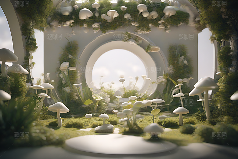 Filip Hodas的蘑菇3D渲染作品