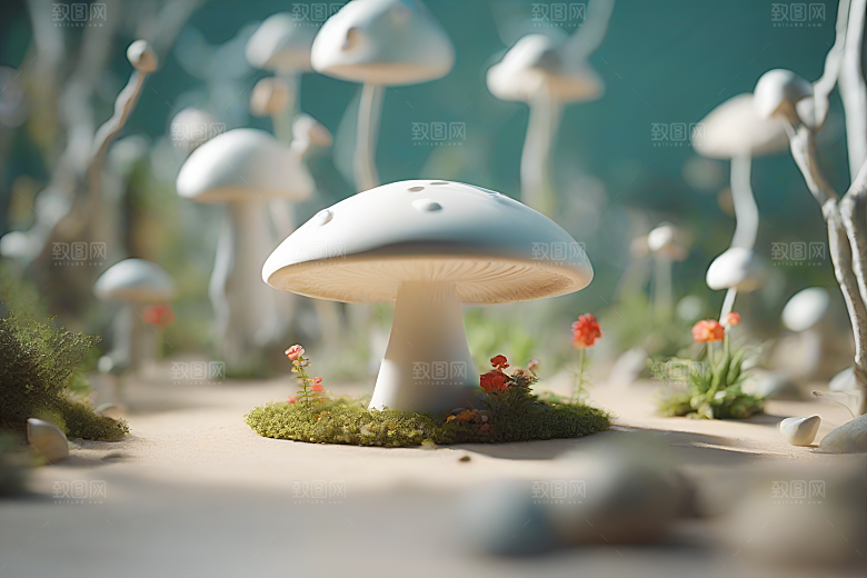 Filip Hodas的蘑菇3D渲染作品