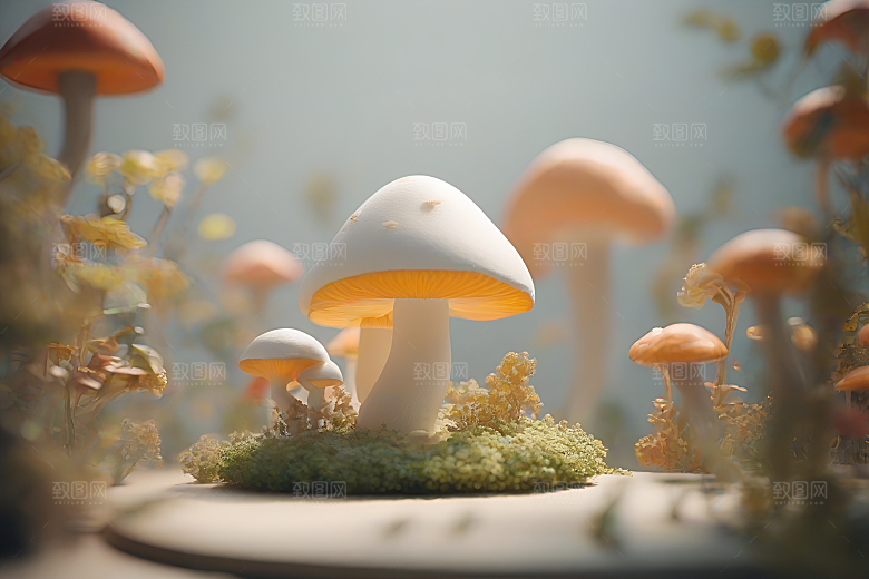 Filip Hodas的蘑菇3D渲染作品