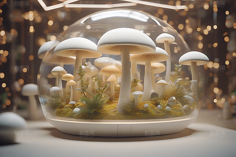 Filip Hodas的蘑菇3D渲染作品