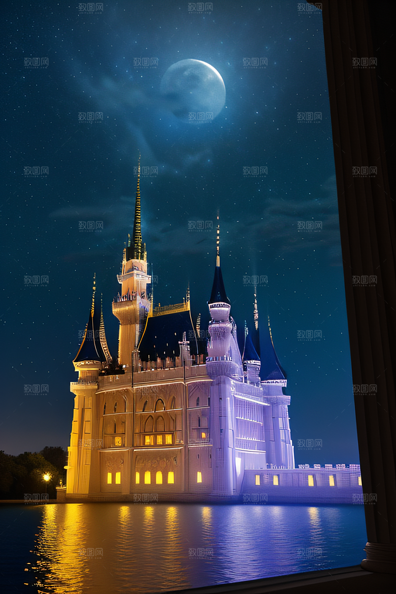 星空中的童话宫殿屹立不倒