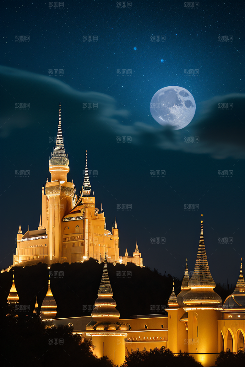 星空中的童话宫殿屹立不倒