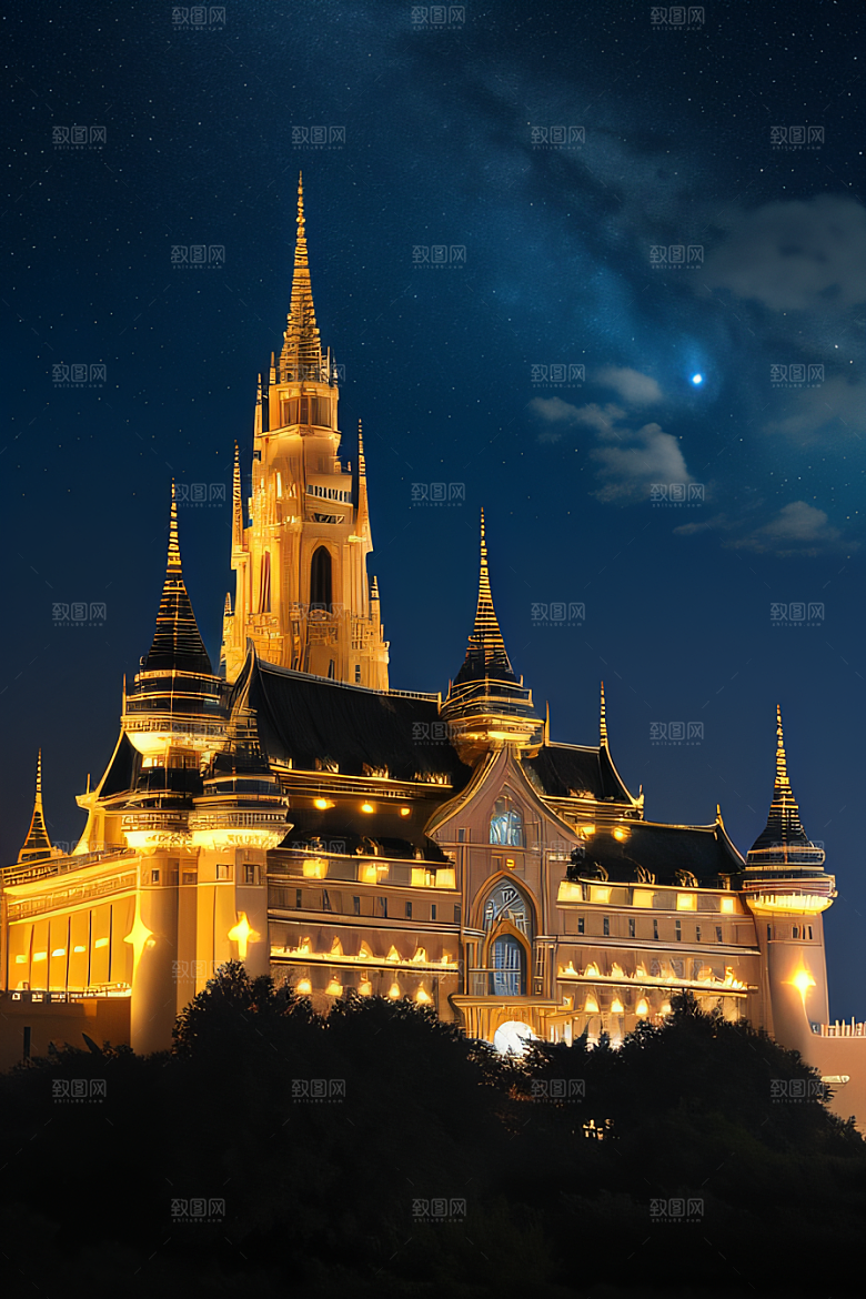 星空下的童话宫殿尽显华美