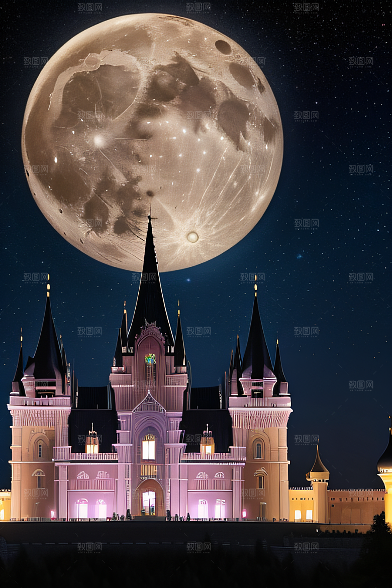 星空之下的童话宫殿壮丽巍峨