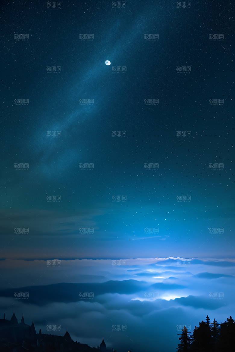 星空之下的童话宫殿壮丽巍峨