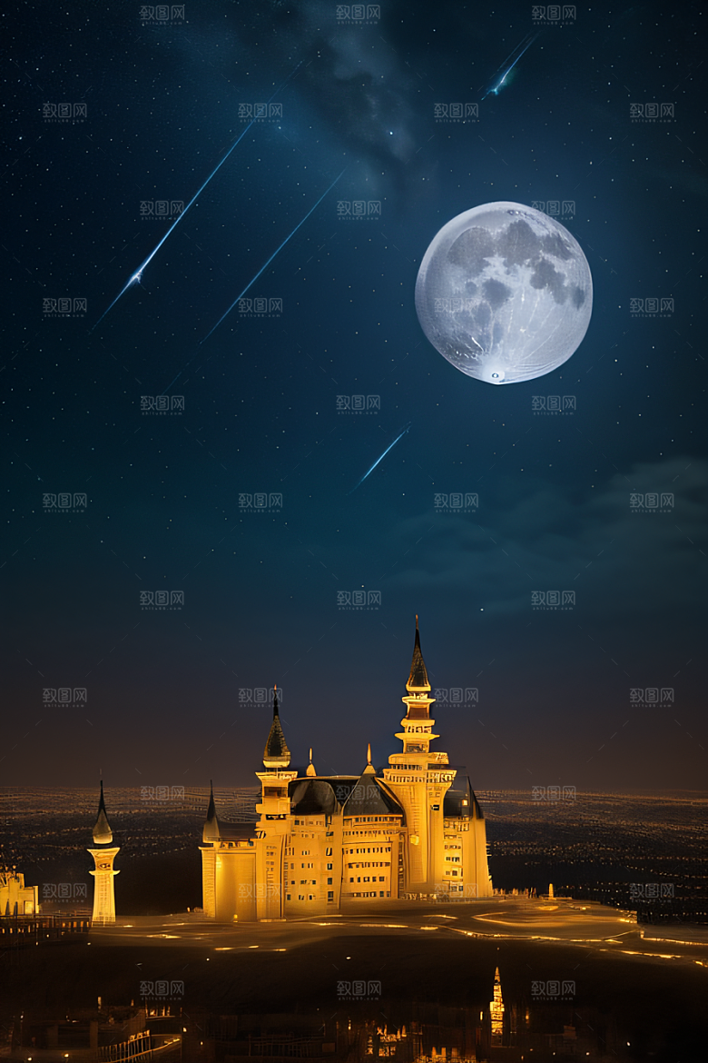 星空之下的童话宫殿壮丽巍峨
