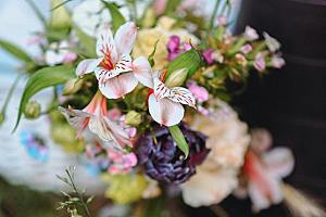 百合鲜花花束摄影素材